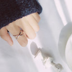 Bague ouverte simple en argent sterling avec croix