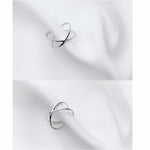 Bague ouverte simple en argent sterling avec croix