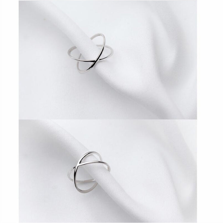 Bague ouverte simple en argent sterling avec croix