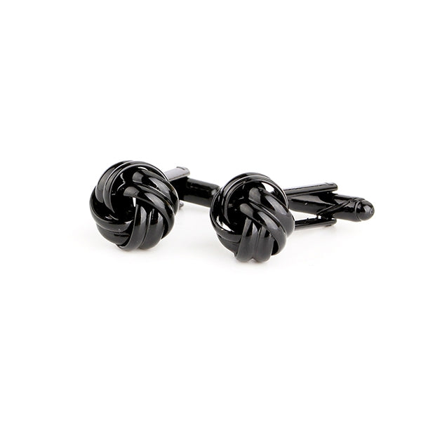 Boutons de manchette homme au design de nœud de mode français, boutons de manchette de chemise de costume de soirée, noir, or, argent
