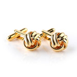 Boutons de manchette homme au design de nœud de mode français, boutons de manchette de chemise de costume de soirée, noir, or, argent