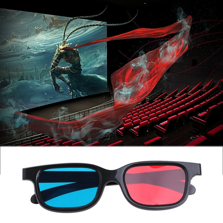 10pcs Lunettes 3D Universelles Monture Noire Rouge Bleu Cyan Anaglyphe 3D 0.2mm Pour Film Jeu DVD