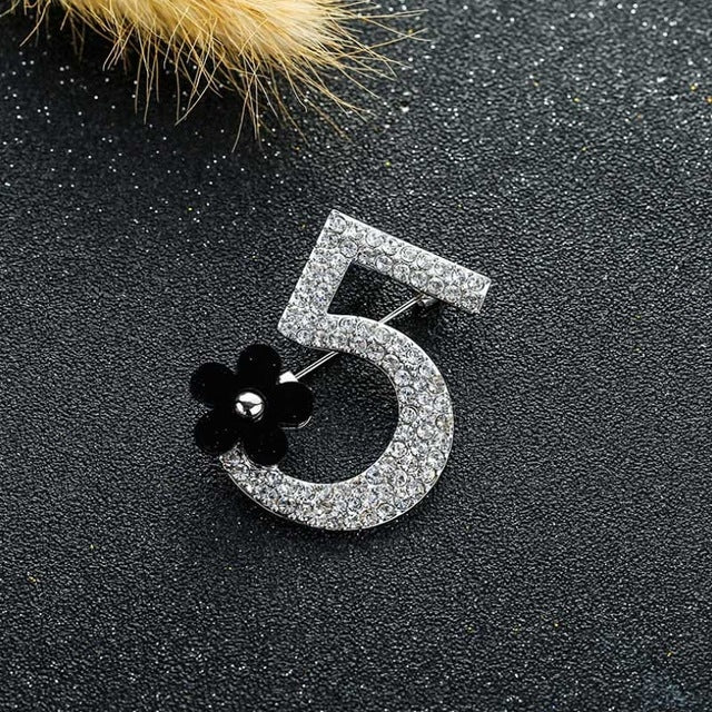 Broche créative individuelle petite fleur Digital 5, or rose noir, or rose blanc, argent noir