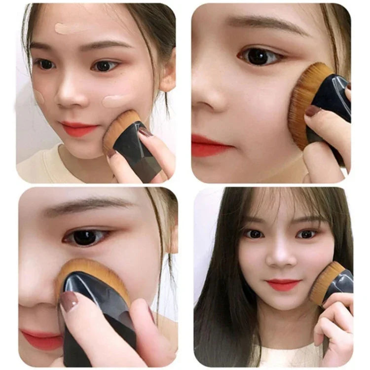 Pinceau Fond de Teint Pétale Brosses de Maquillage BB Crème Pinceau Poudre Libre Kit Plat Pincel Maquiagem, Noir, Rose