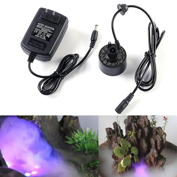 Atomiseur portable ultrasonique pour aquarium, prise US, atomiseur plastique 12 lampes, atomiseur métal sans lampe, atomiseur plastique sans lampe