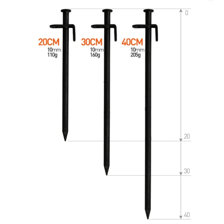 5 PCS clous renforcés longs pour tente de camping extérieur clous en acier, 20cm
