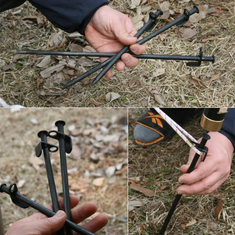 5 PCS clous renforcés longs pour tente de camping extérieur clous en acier, 20cm
