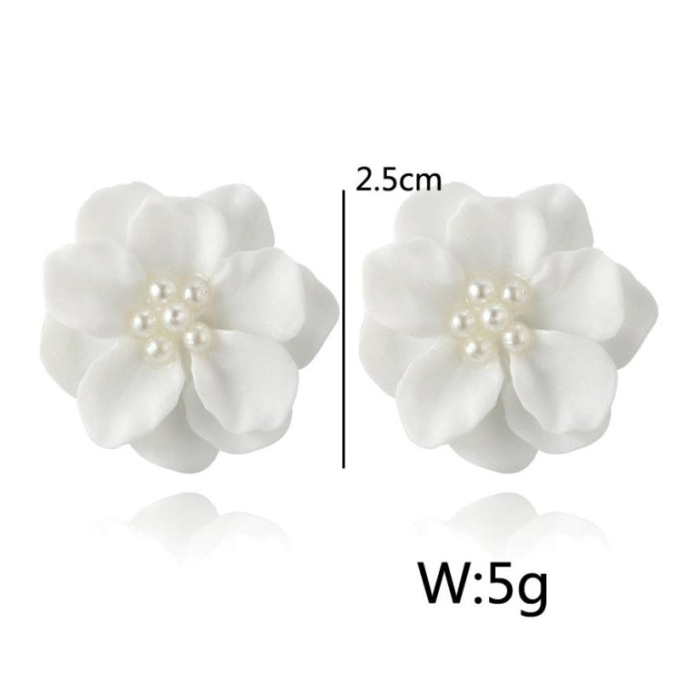 2 paires de boucles d'oreilles pendantes rondes avec perles et fleurs blanches adorables