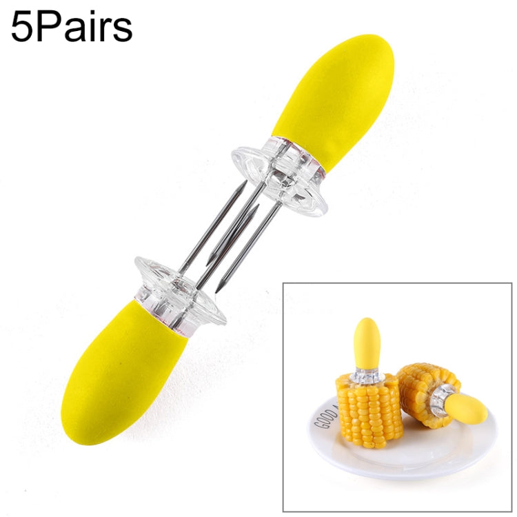 5 paires fourchettes à maïs en acier inoxydable pour barbecue en extérieur fourchettes à fruits dispositif à maïs