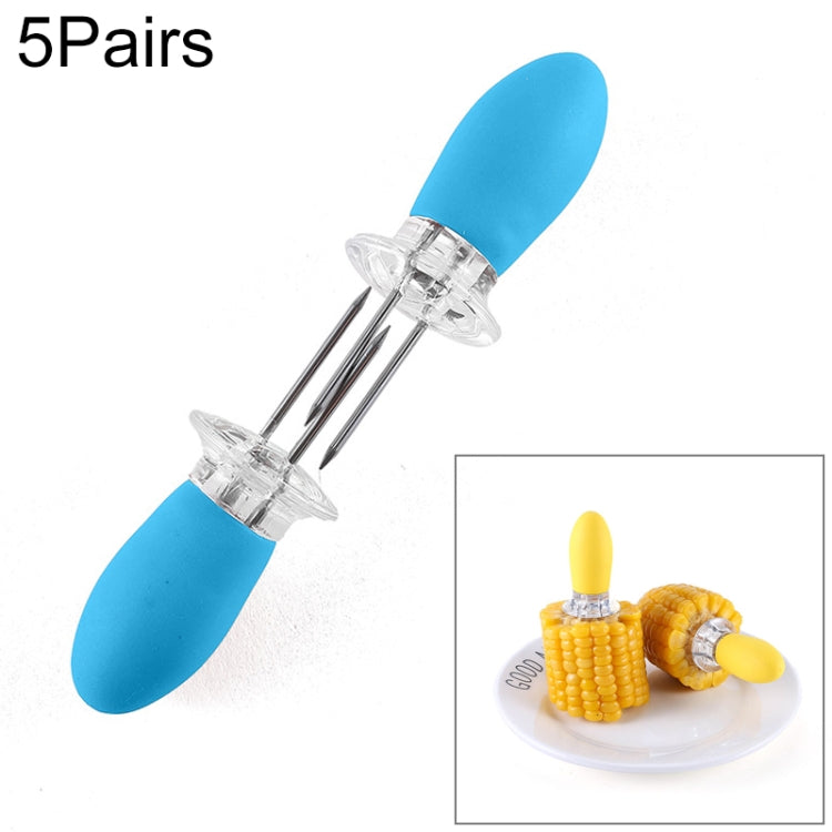 5 paires fourchettes à maïs en acier inoxydable pour barbecue en extérieur fourchettes à fruits dispositif à maïs