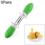5 paires fourchettes à maïs en acier inoxydable pour barbecue en extérieur fourchettes à fruits dispositif à maïs