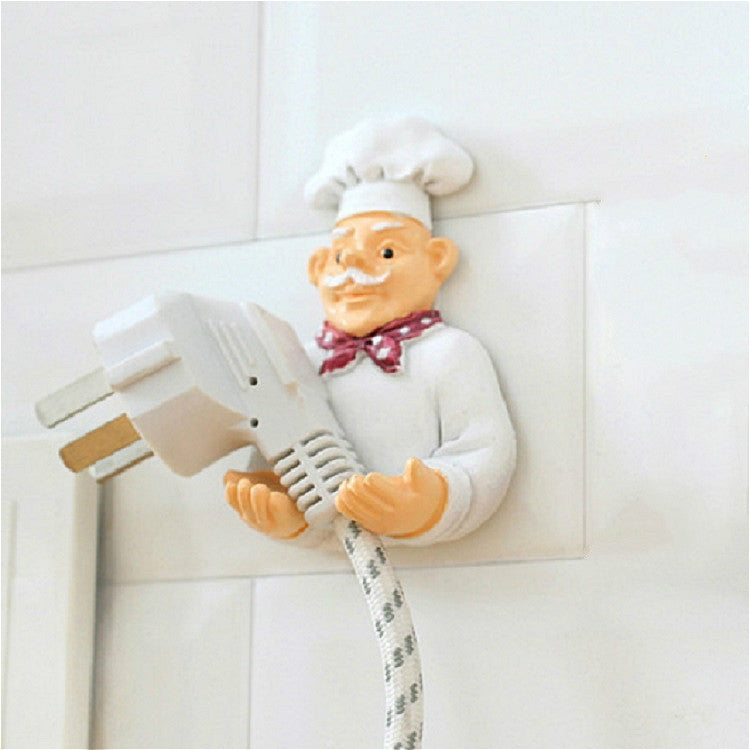 Mignon Mur Auto-Adhésif Bouchon Résine Crochet Rack de Cuisine, Traînée de Pied, Traînée de Main
