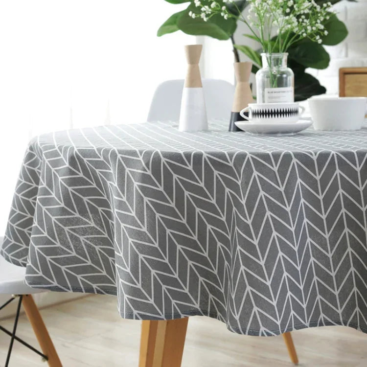 Nappe ronde en polyester coton anti-poussière, nappe imprimée coton et lin, 100cm, 120cm, 150cm