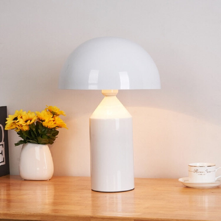Lampe de table E14 LED en métal champignon Lampe de chevet décorative Prise européenne, S Noir, L Noir, S Blanc, L Blanc, S Doré, L Doré
