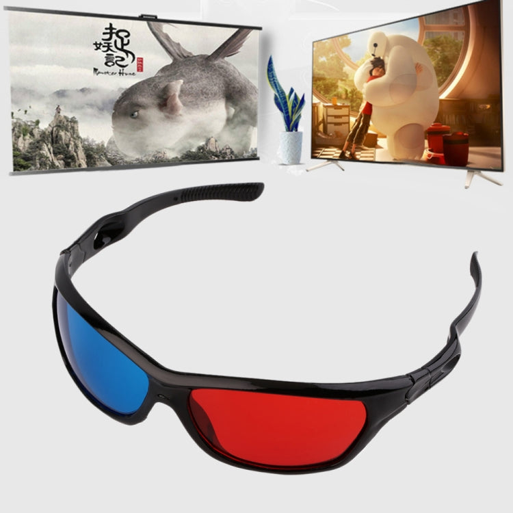 2 paires de lunettes 3D universelles en plastique noir pour films, jeux et vidéos DVD Anaglyphe, 2 paires universelles