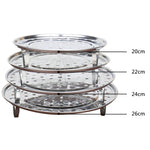 Plateau vapeur multifonctionnel étanche, grille de cuisson à la vapeur en acier inoxydable, cage de cuisson à la vapeur, feuille de cuisson à la vapeur, support de cuisson à la vapeur, 20 cm, 22 cm, 24 cm, 26 cm