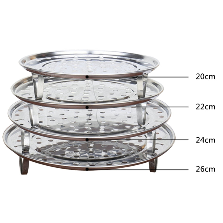 Plateau vapeur multifonctionnel étanche, grille de cuisson à la vapeur en acier inoxydable, cage de cuisson à la vapeur, feuille de cuisson à la vapeur, support de cuisson à la vapeur, 20 cm, 22 cm, 24 cm, 26 cm