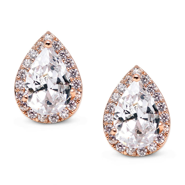 Boucles d'oreilles clous mode cœur zircon, or rose, or, blanc