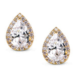 Boucles d'oreilles clous mode cœur zircon, or rose, or, blanc