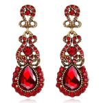 Boucles d'oreilles pendantes classiques, clous d'oreilles en alliage atmosphérique exagéré, rouges