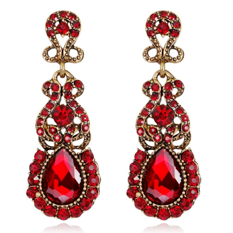Boucles d'oreilles pendantes classiques, clous d'oreilles en alliage atmosphérique exagéré, rouges