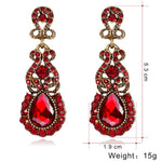 Boucles d'oreilles pendantes classiques, clous d'oreilles en alliage atmosphérique exagéré, rouges
