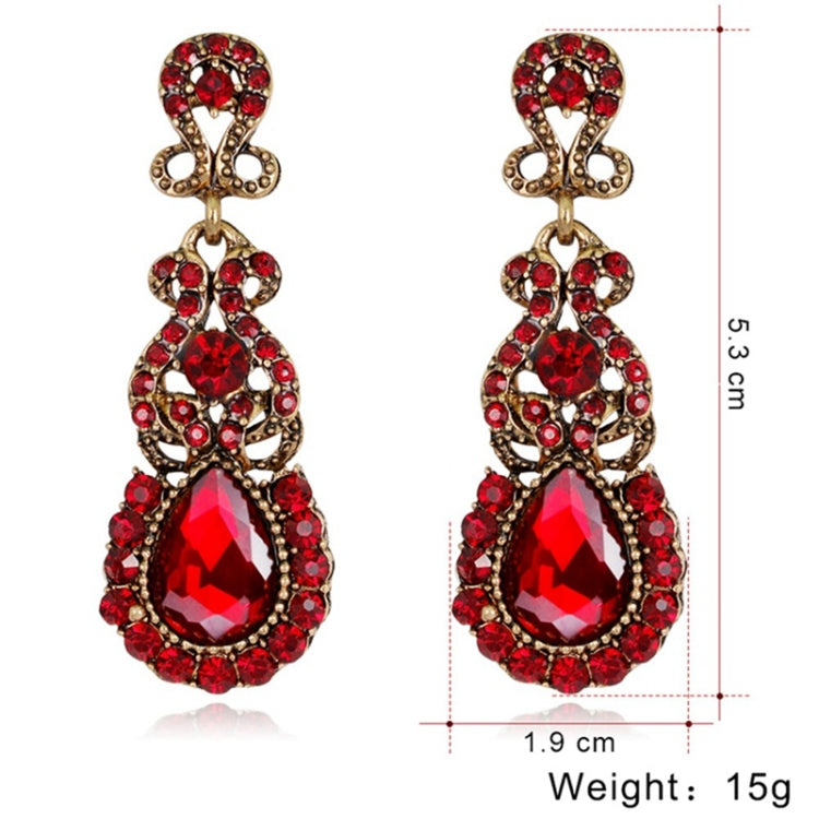 Boucles d'oreilles pendantes classiques, clous d'oreilles en alliage atmosphérique exagéré, rouges