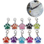 10 porte-clés en émail avec empreintes de pattes de chat, chien et ours pour la création de bijoux