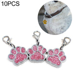 10 porte-clés en émail avec empreintes de pattes de chat, chien et ours pour la création de bijoux