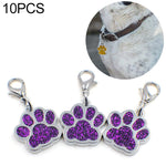 10 porte-clés en émail avec empreintes de pattes de chat, chien et ours pour la création de bijoux