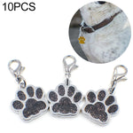 10 porte-clés en émail avec empreintes de pattes de chat, chien et ours pour la création de bijoux