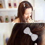 2 Pcs Épingles à Cheveux en Strass et Nœud Papillon pour Femme