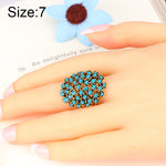 Women Charms Bohemia Jewelry Antique Resin Ethnic Rings, 7