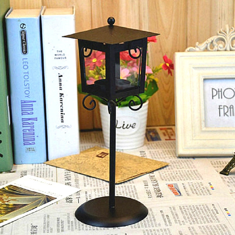 Support de bougie en verre forgé rétro pour lampe de rue, décoration de mariage à la maison, noir, blanc