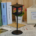 Support de bougie en verre forgé rétro pour lampe de rue, décoration de mariage à la maison, noir, blanc