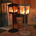 Support de bougie en verre forgé rétro pour lampe de rue, décoration de mariage à la maison, noir, blanc