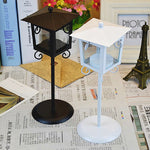 Support de bougie en verre forgé rétro pour lampe de rue, décoration de mariage à la maison, noir, blanc