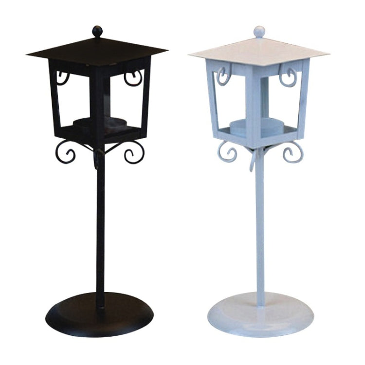 Support de bougie en verre forgé rétro pour lampe de rue, décoration de mariage à la maison, noir, blanc