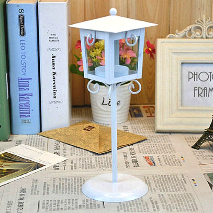 Support de bougie en verre forgé rétro pour lampe de rue, décoration de mariage à la maison, noir, blanc