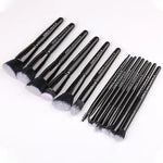 Zoreya Brand Pinceaux de Maquillage Professionnels en Poils Synthétiques Doux Ensemble d'Outils de Maquillage des Yeux Pinceaux Anti-Cruauté Noirs pour Estomper les Plis et le Fond de Teint
