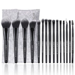 Zoreya Brand Pinceaux de Maquillage Professionnels en Poils Synthétiques Doux Ensemble d'Outils de Maquillage des Yeux Pinceaux Anti-Cruauté Noirs pour Estomper les Plis et le Fond de Teint