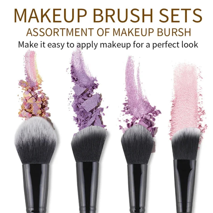 Zoreya Brand Pinceaux de Maquillage Professionnels en Poils Synthétiques Doux Ensemble d'Outils de Maquillage des Yeux Pinceaux Anti-Cruauté Noirs pour Estomper les Plis et le Fond de Teint