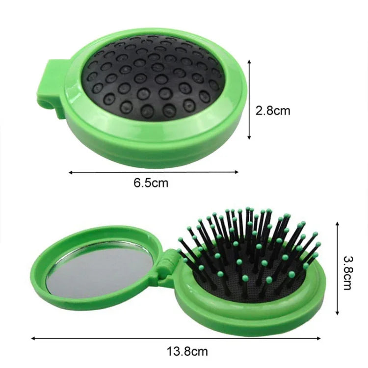 10 peignes pliables portables de massage de voyage, petits et ronds, couleur aléatoire