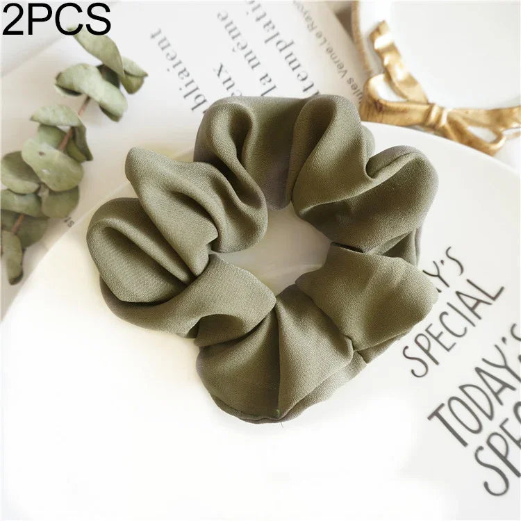 2 Pcs Grand Anneau Intestinal Bande De Cheveux Femmes Tissu Queue De Cheval Sans Couture Étirer Bijoux De Cheveux