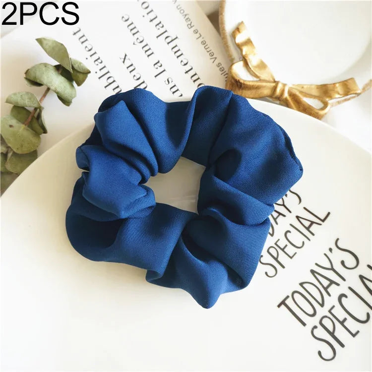 2 Pcs Grand Anneau Intestinal Bande De Cheveux Femmes Tissu Queue De Cheval Sans Couture Étirer Bijoux De Cheveux