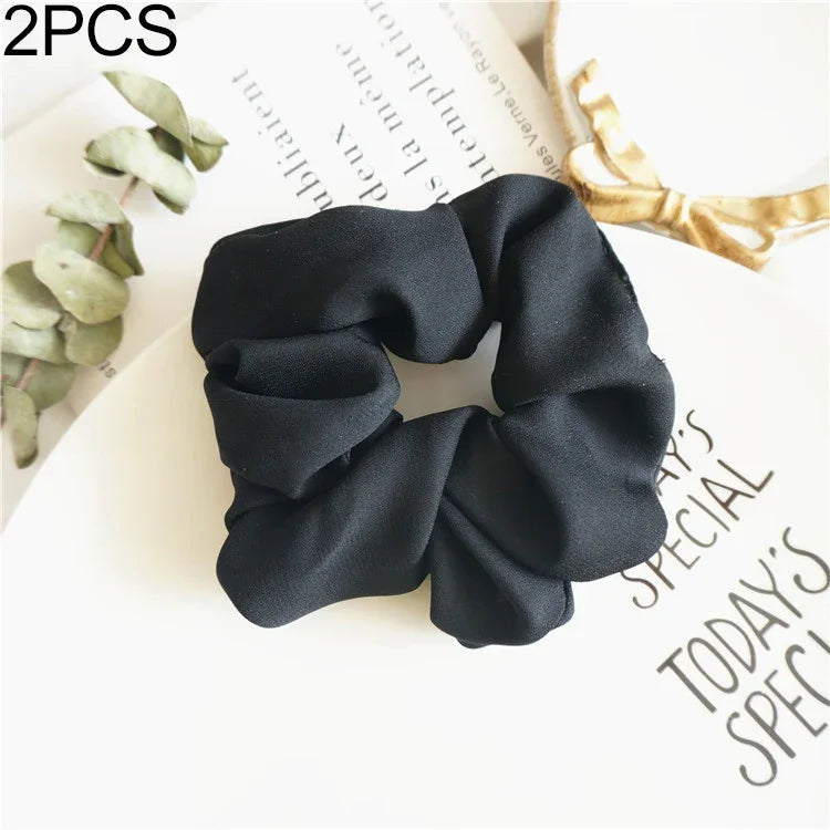 2 Pcs Grand Anneau Intestinal Bande De Cheveux Femmes Tissu Queue De Cheval Sans Couture Étirer Bijoux De Cheveux