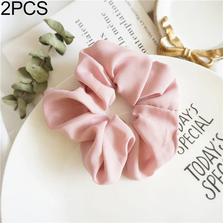 2 Pcs Grand Anneau Intestinal Bande De Cheveux Femmes Tissu Queue De Cheval Sans Couture Étirer Bijoux De Cheveux