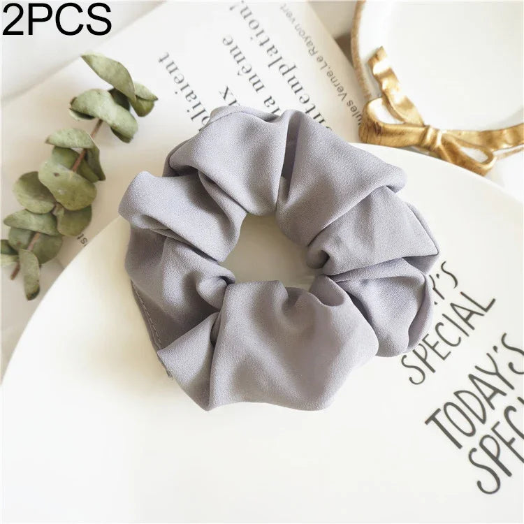 2 Pcs Grand Anneau Intestinal Bande De Cheveux Femmes Tissu Queue De Cheval Sans Couture Étirer Bijoux De Cheveux