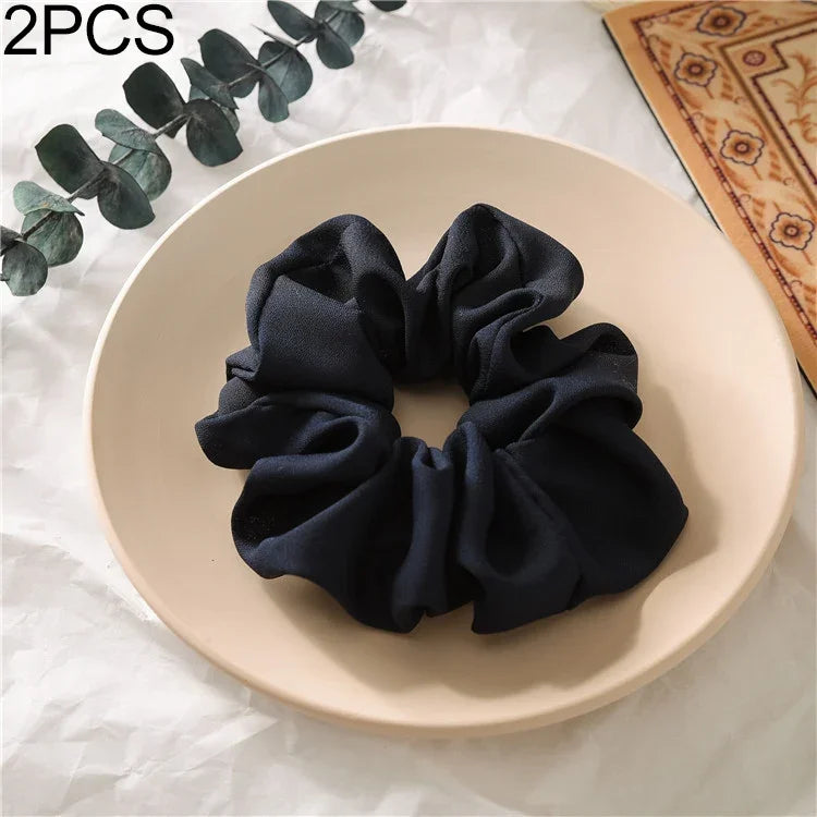 2 Pcs Grand Anneau Intestinal Bande De Cheveux Femmes Tissu Queue De Cheval Sans Couture Étirer Bijoux De Cheveux