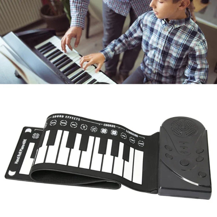 Piano électronique portable à 49 touches avec pavillon, idéal pour les enfants débutants.